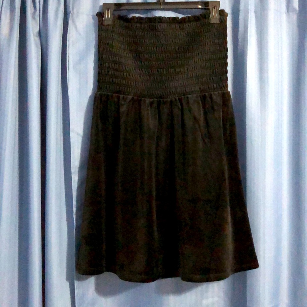 Juicy Couture Black Strapless Velour Pull-on Mini Dress Women’s Size Small
